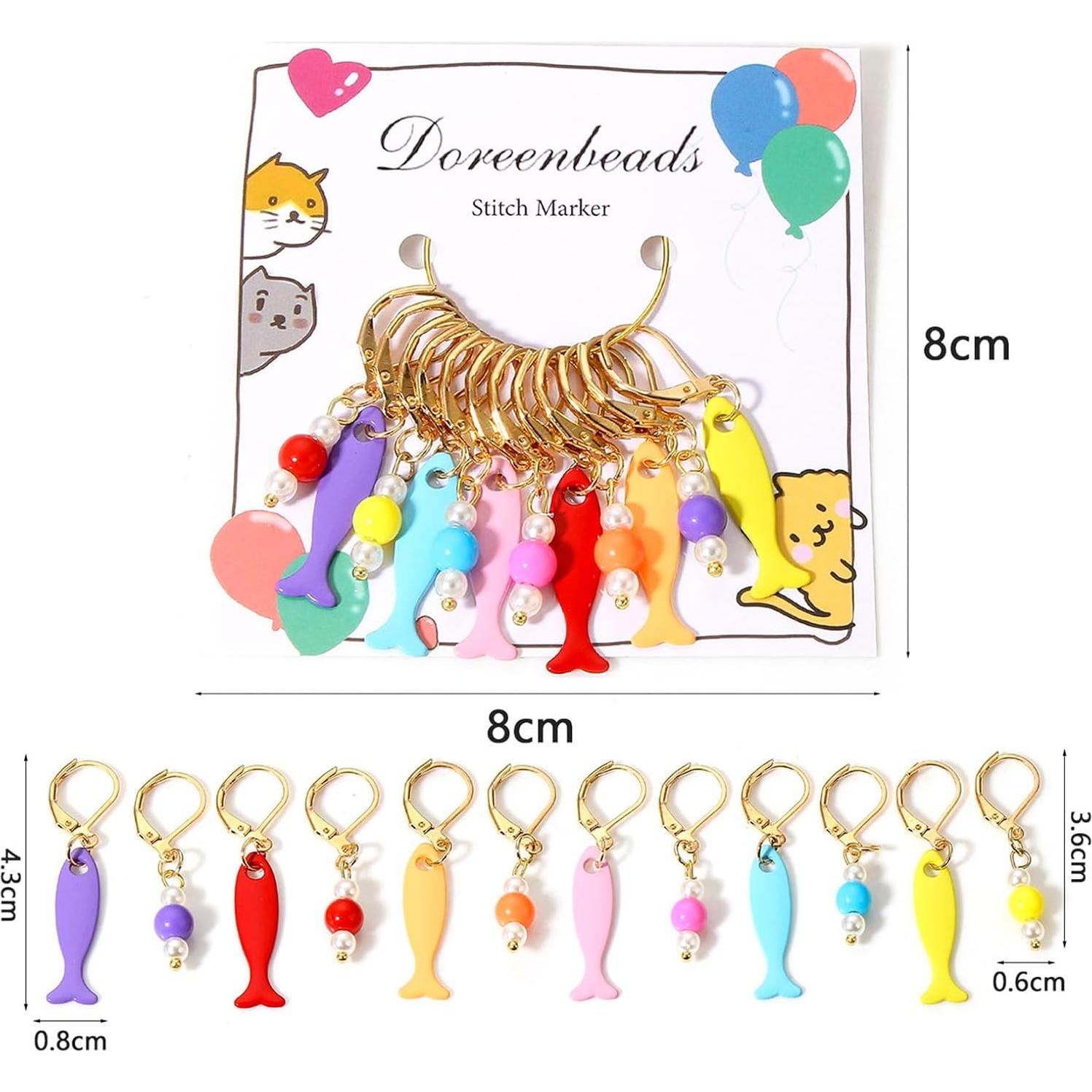 Marcadores de Puntos de Ganchillo DoreenBeads - 12 Pcs Coloridos