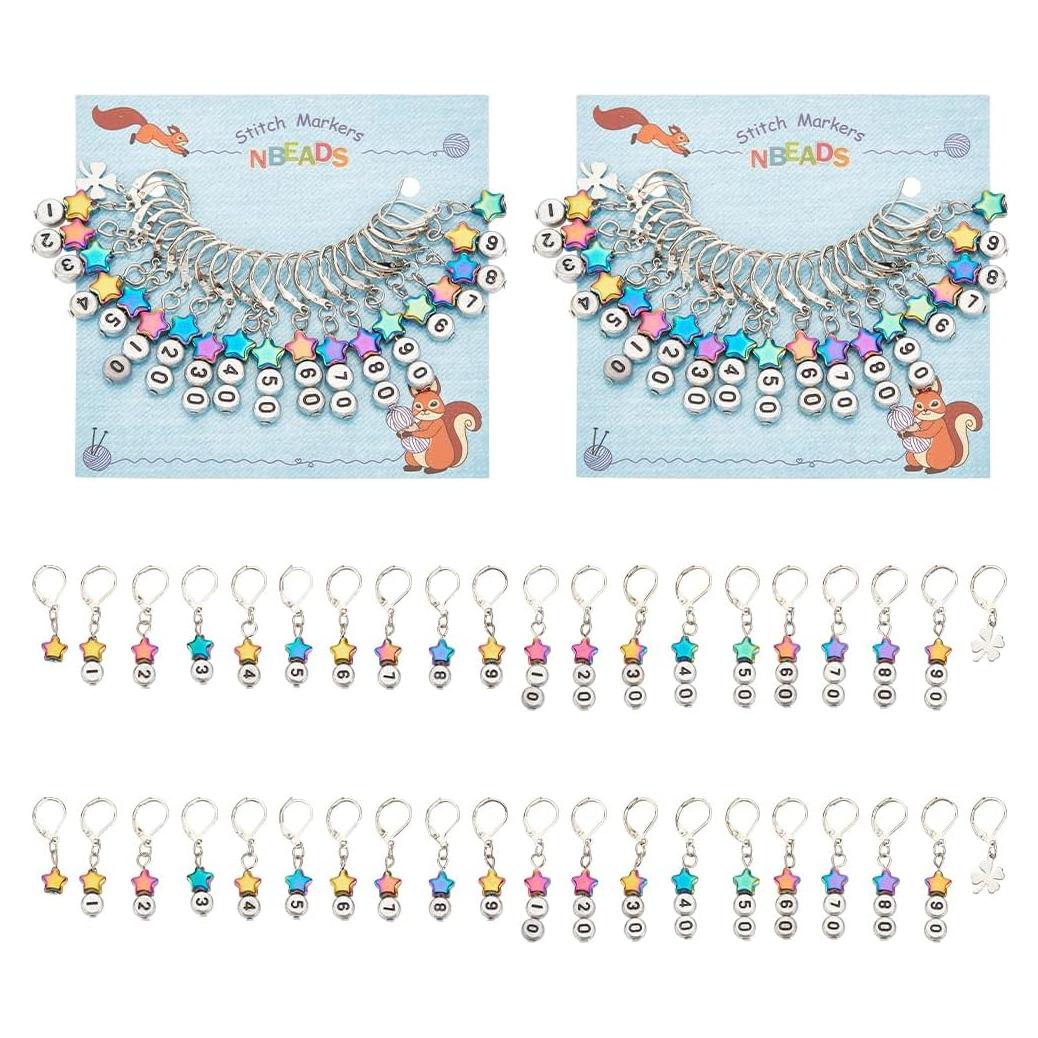 Marcadores de Puntos NBEADS 40 Pcs para Tejer y Ganchillo