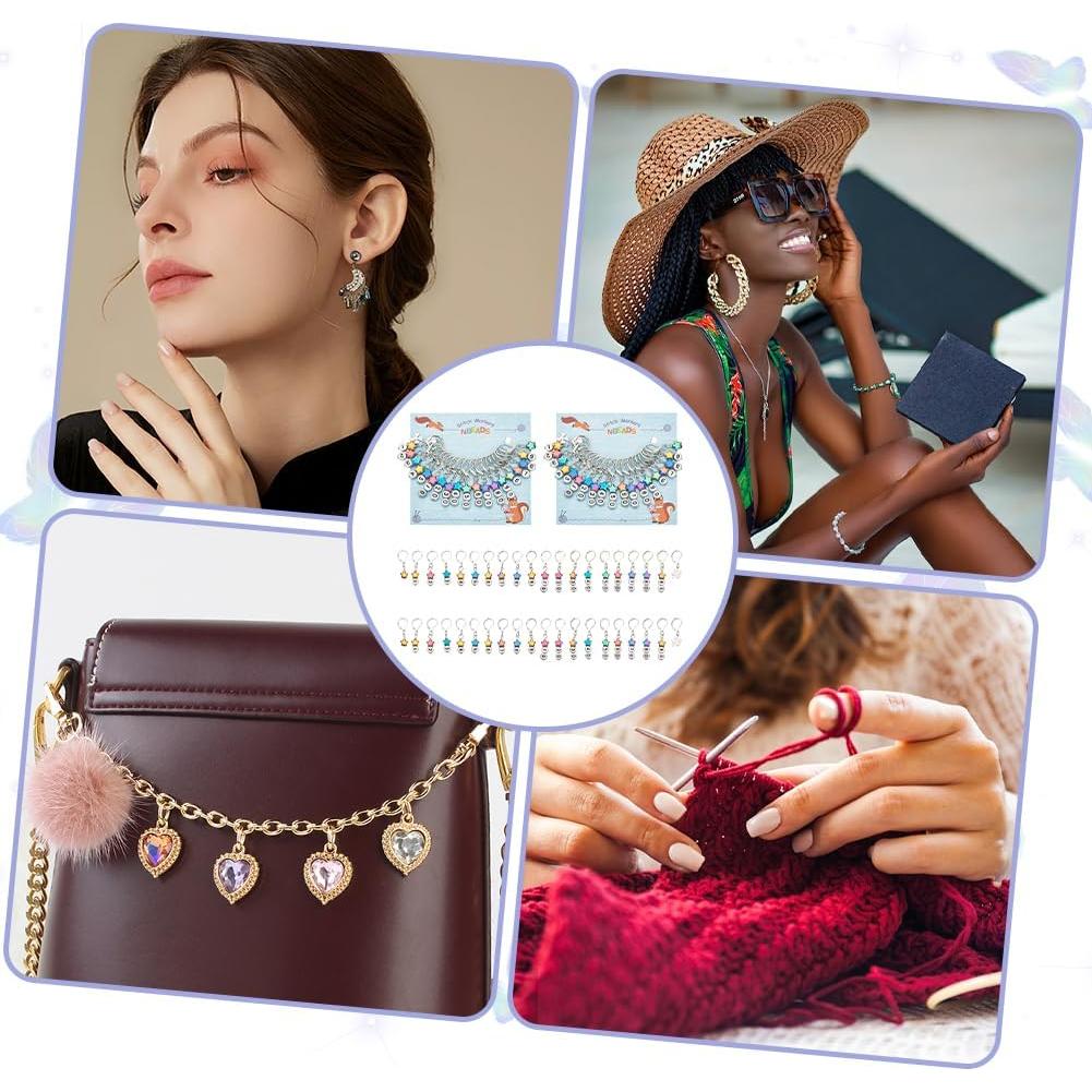 Marcadores de Puntos NBEADS 40 Pcs para Tejer y Ganchillo