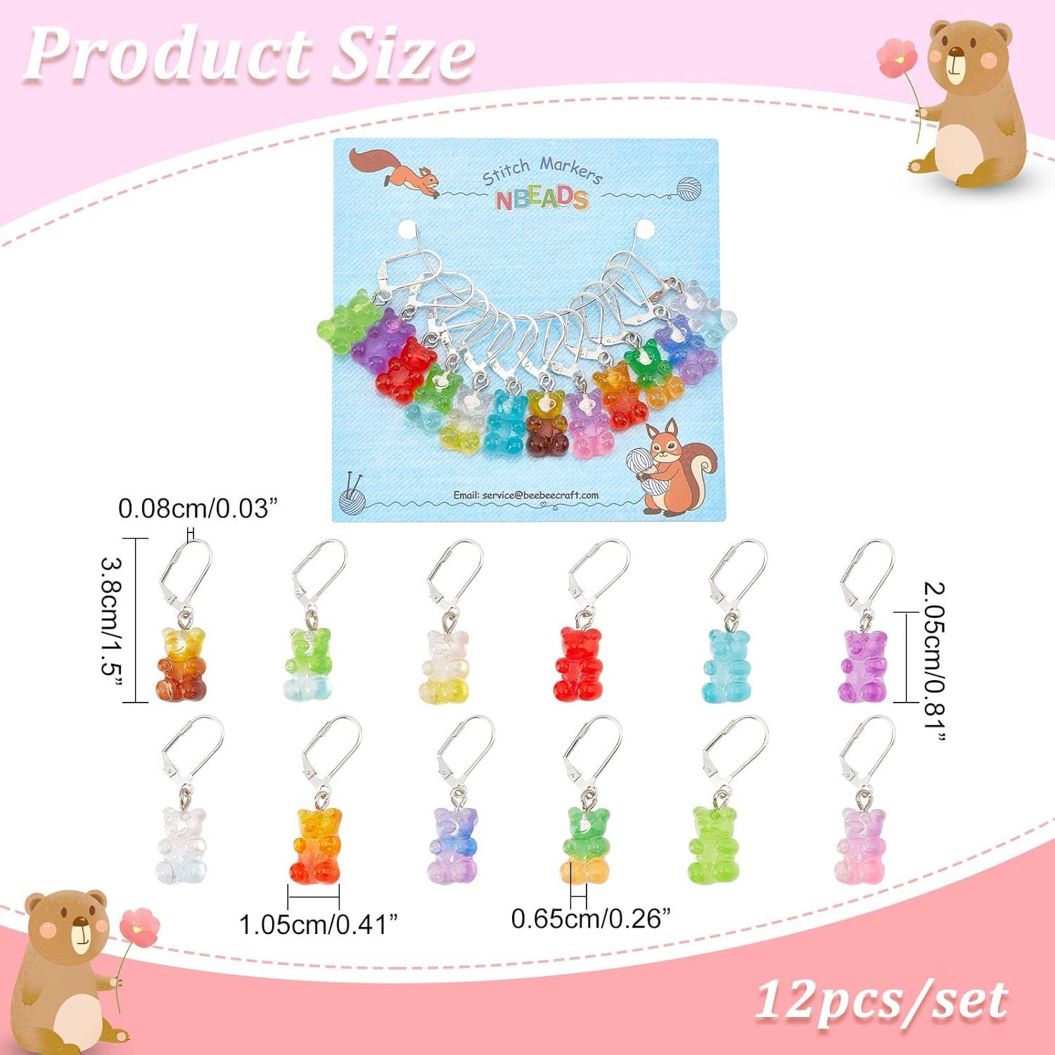 NBEADS 12 Marcadores de Puntos de Oso - Resina Colorida