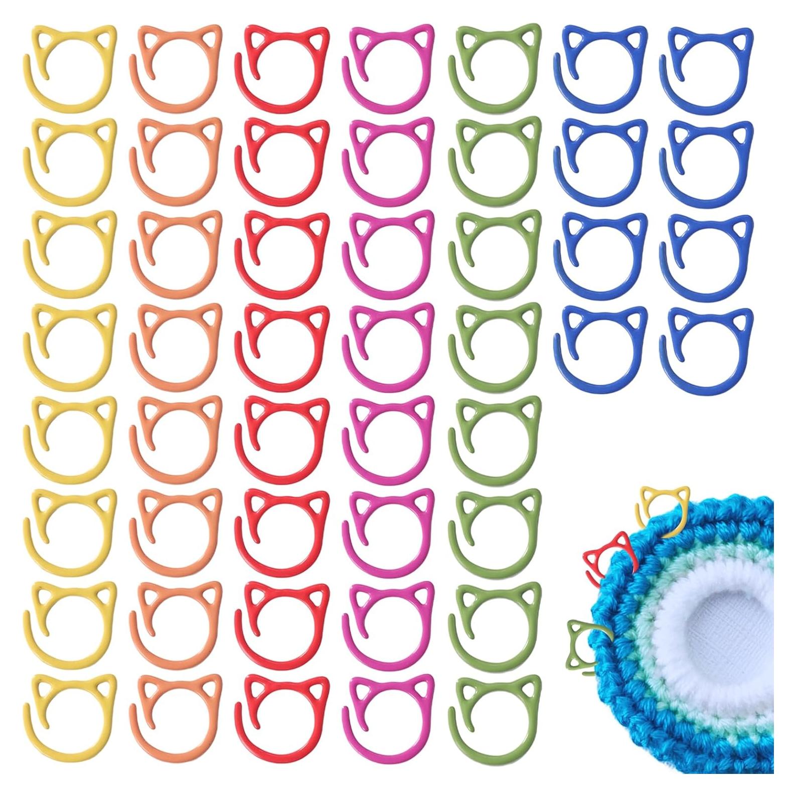 48 Marcadores de Puntos de Metal para Tejer PKRFCJ - Mini Gato