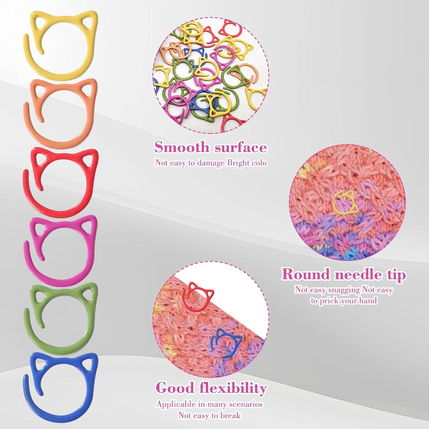 48 Marcadores de Puntos de Metal para Tejer PKRFCJ - Mini Gato