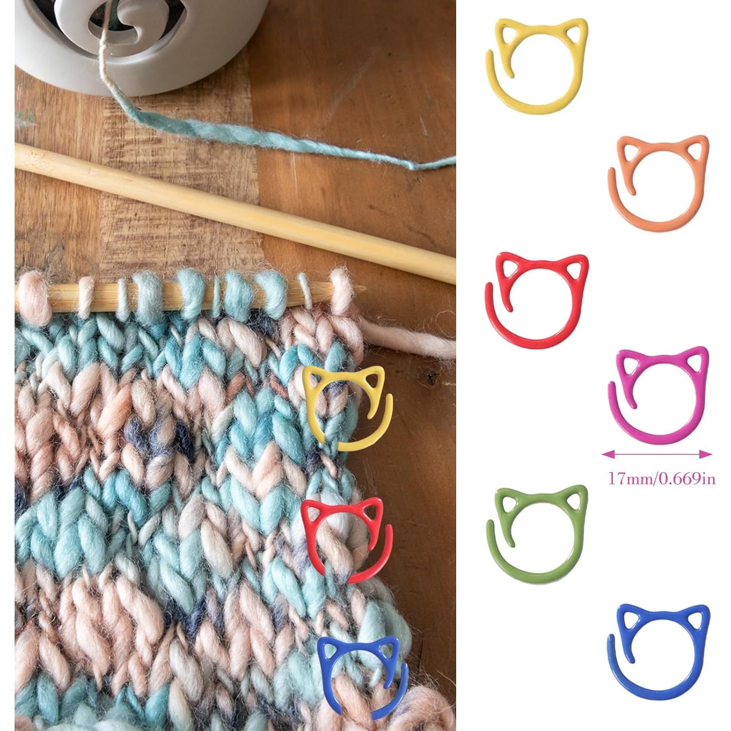 48 Marcadores de Puntos de Metal para Tejer PKRFCJ - Mini Gato