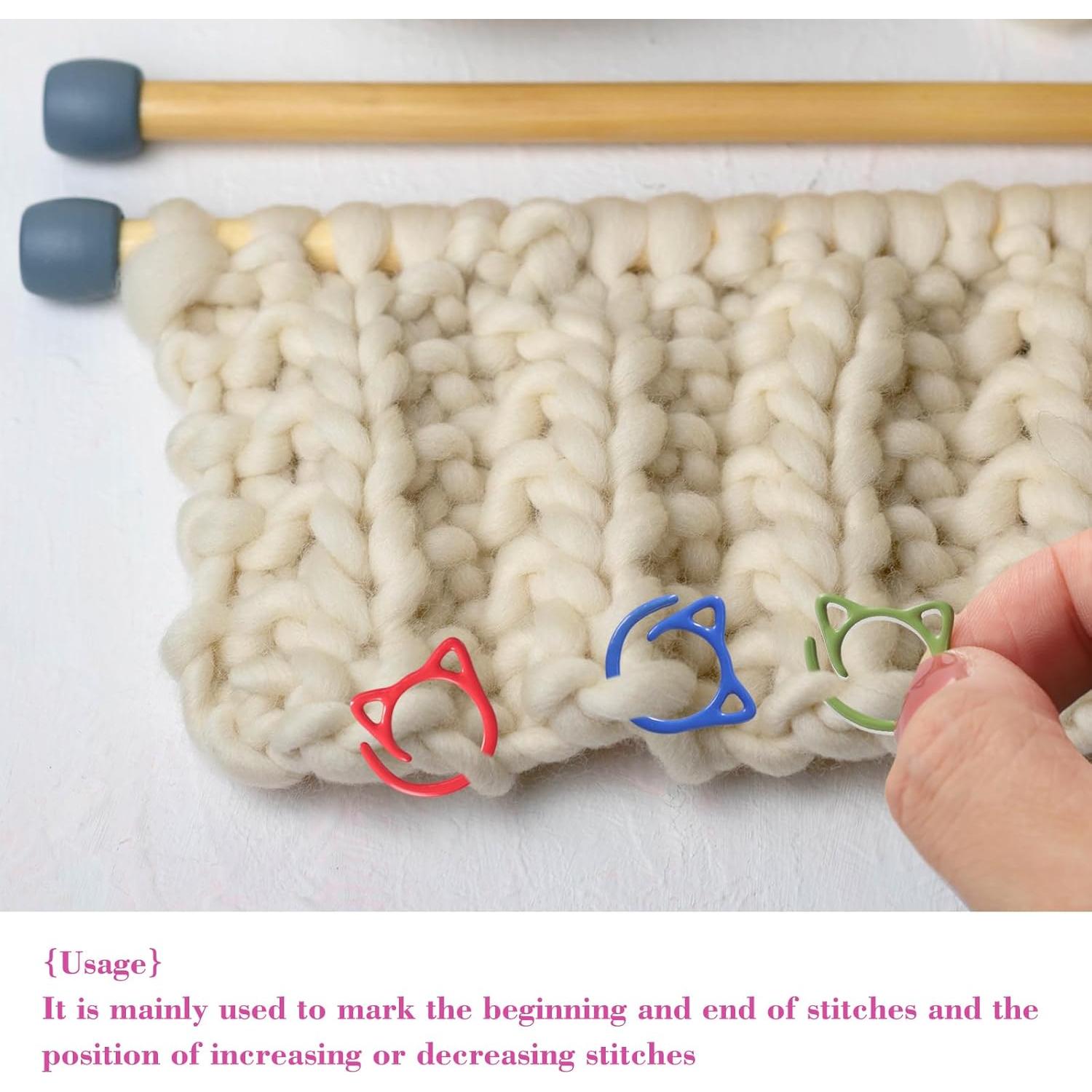 48 Marcadores de Puntos de Metal para Tejer PKRFCJ - Mini Gato