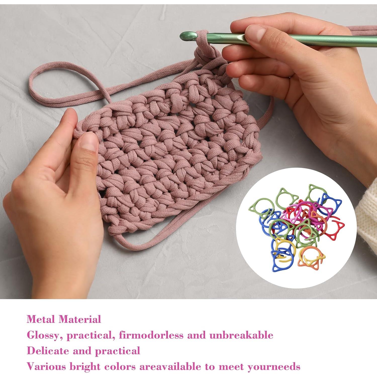 48 Marcadores de Puntos de Metal para Tejer PKRFCJ - Mini Gato