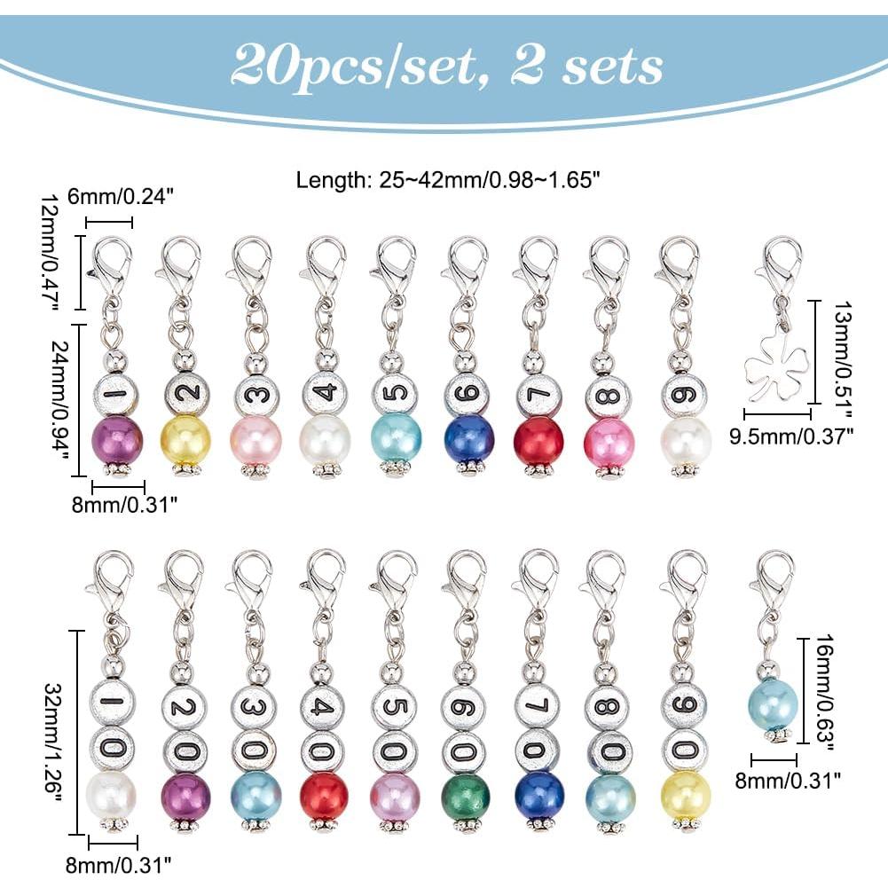 Marcadores de Puntos NBEADS 40 Pcs con Cierres de Langosta