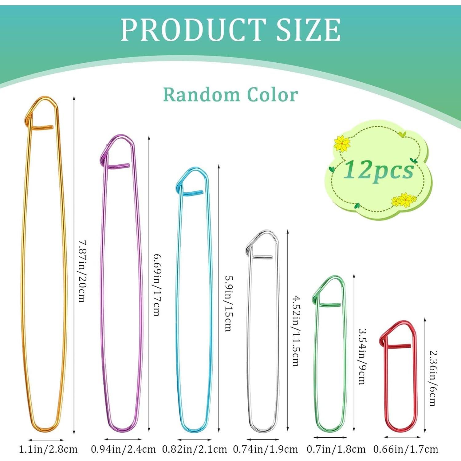 Set de 12 Sujetadores de Puntos de Tejido Aluminio 6 Tamaños