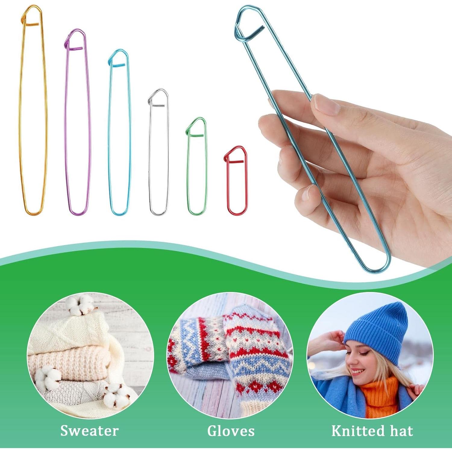 Set de 12 Sujetadores de Puntos de Tejido Aluminio 6 Tamaños