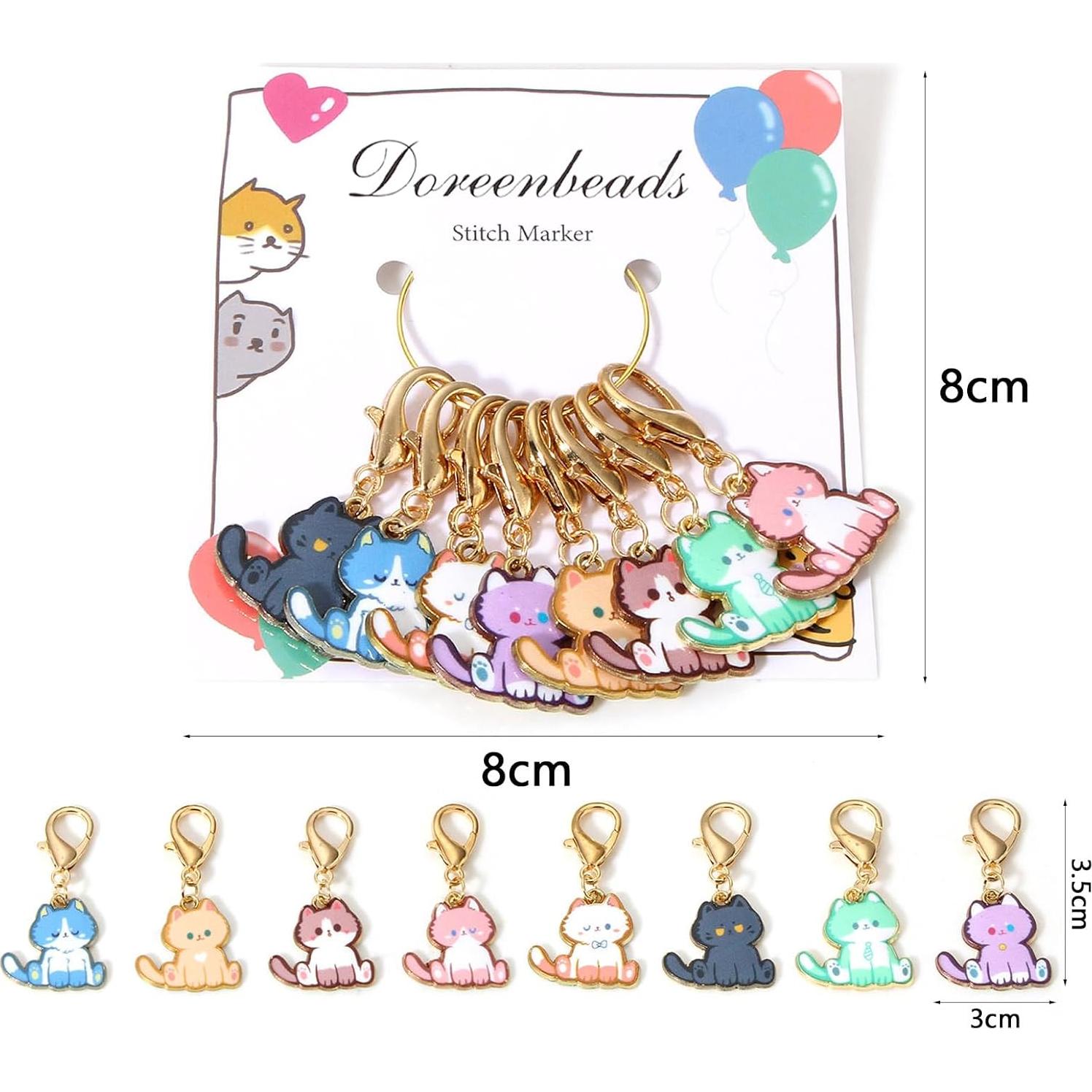 Marcadores de Puntos de Gato DoreenBeads - 8 Pcs Aleación