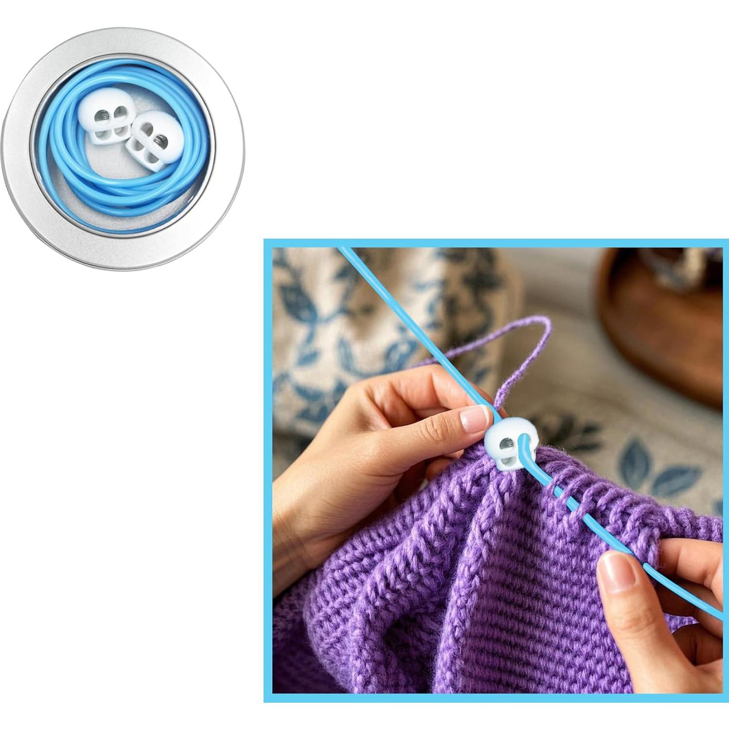 Soporte de Puntos de Tejido MeyaGo PVC con Tapones y Lata