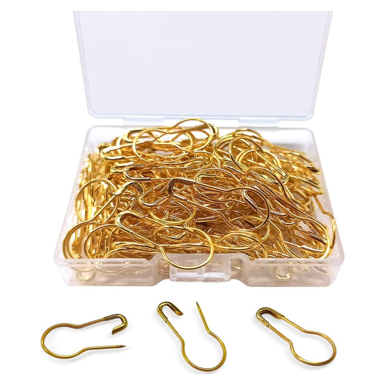 100 Alfileres de Seguridad de Metal en Forma de Calabaza Dorados