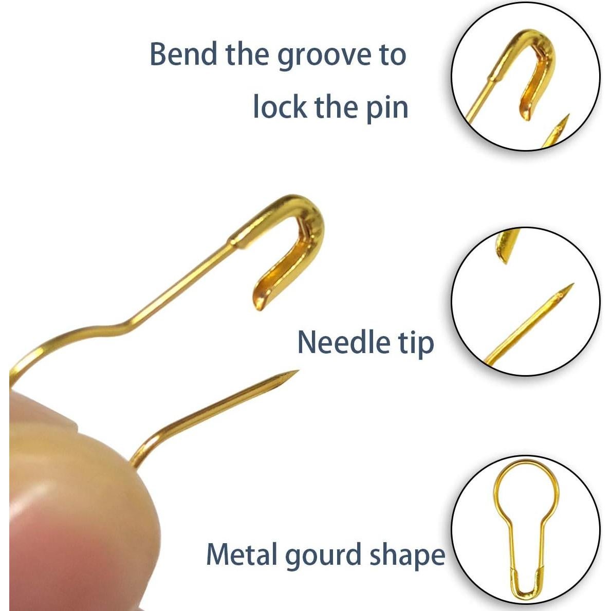 100 Alfileres de Seguridad de Metal en Forma de Calabaza Dorados