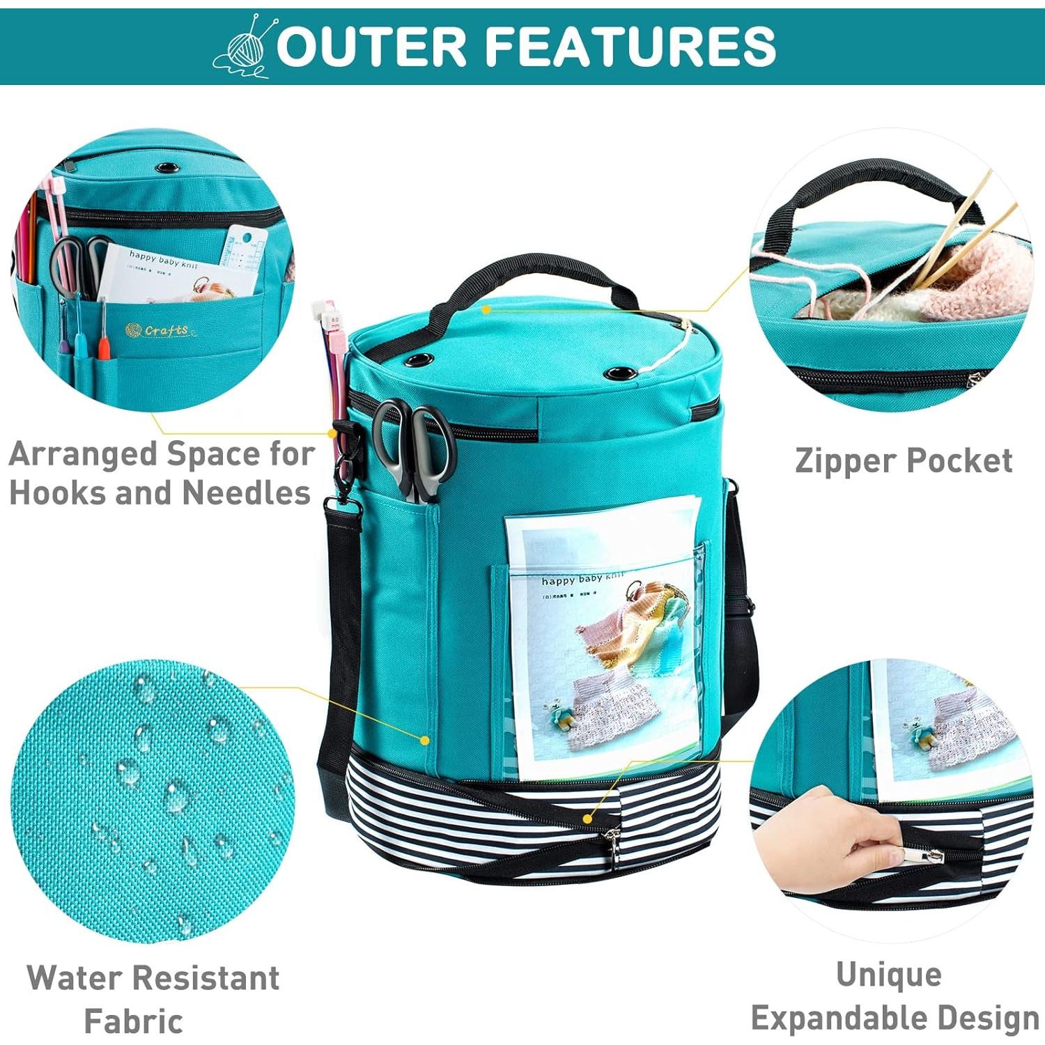 Bolsa de Ganchillo Expandible Mybagzing Mediana Teal