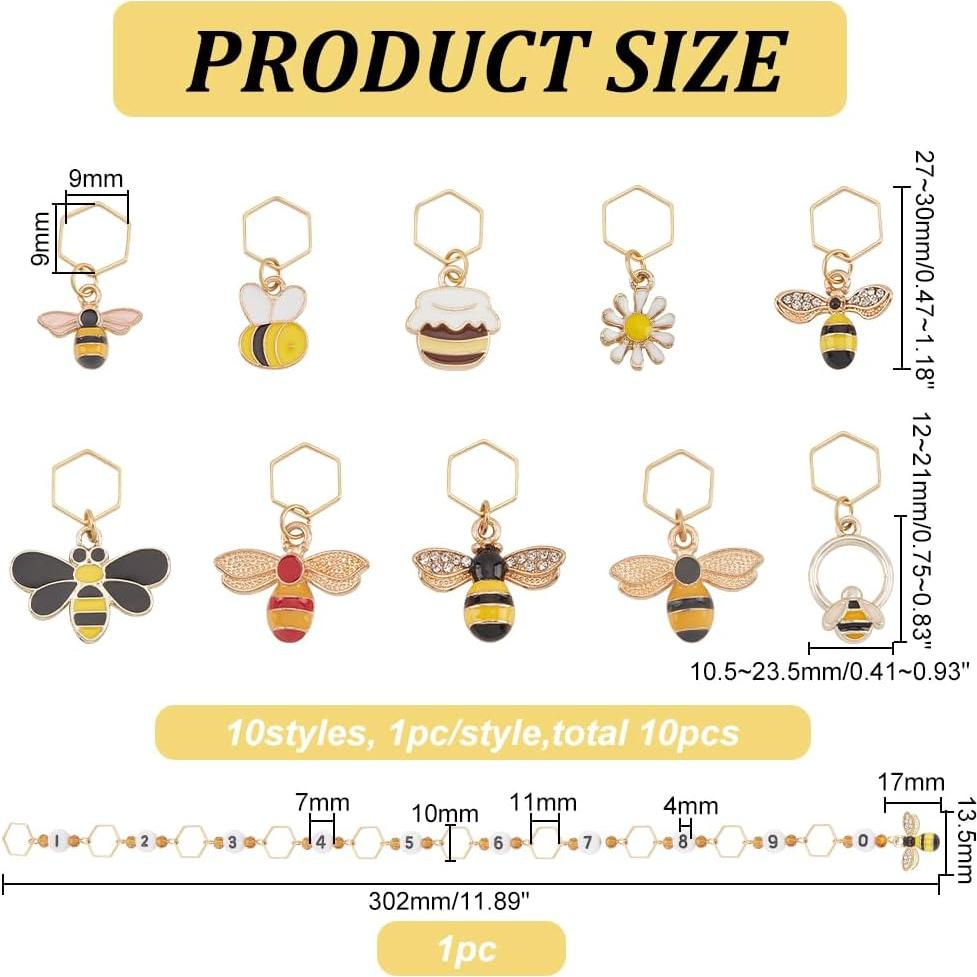 Marcadores de Puntos de Costura BENECREAT - 11 Piezas Abeja
