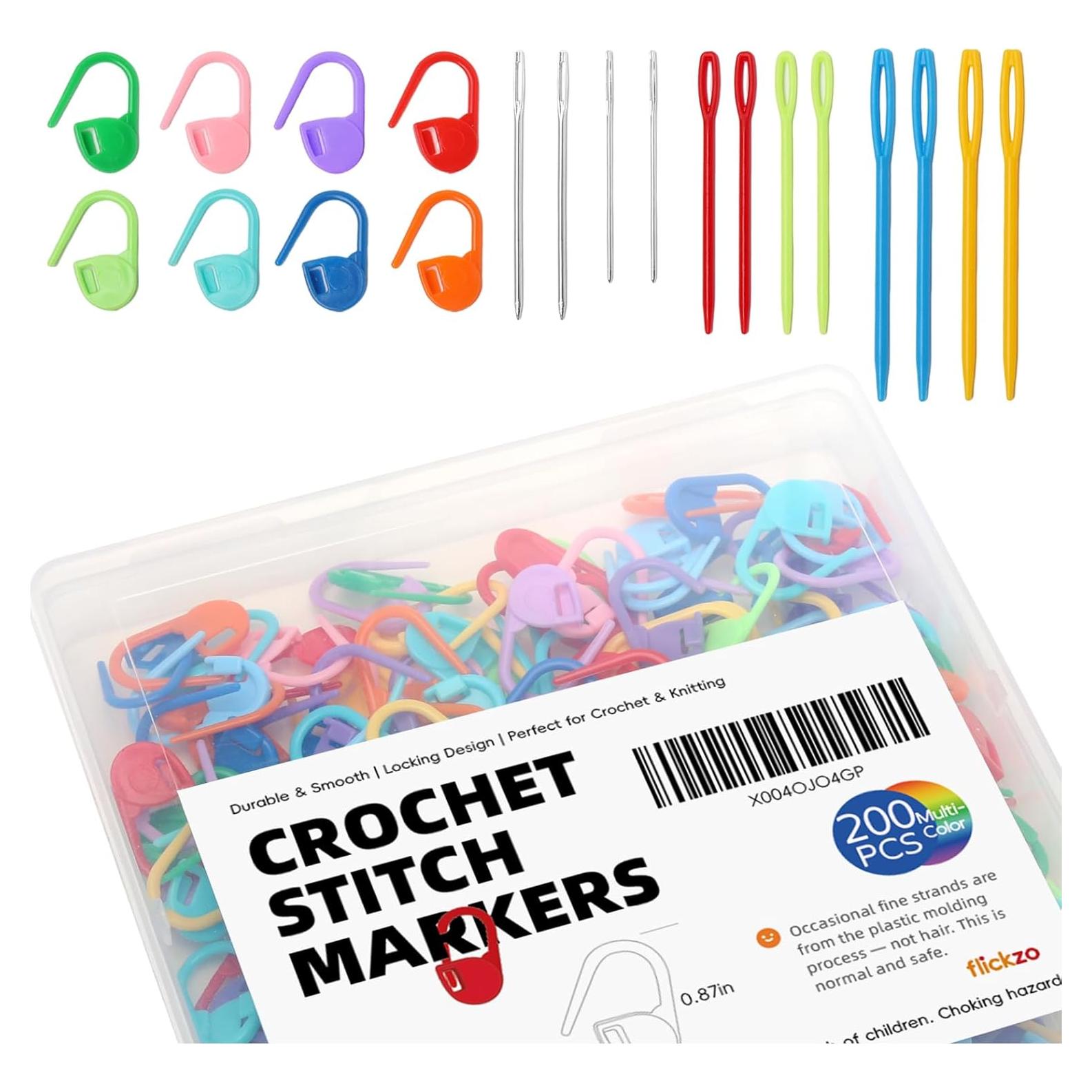 Kit de Marcadores de Puntos de Crochet Flickzo 200PCS
