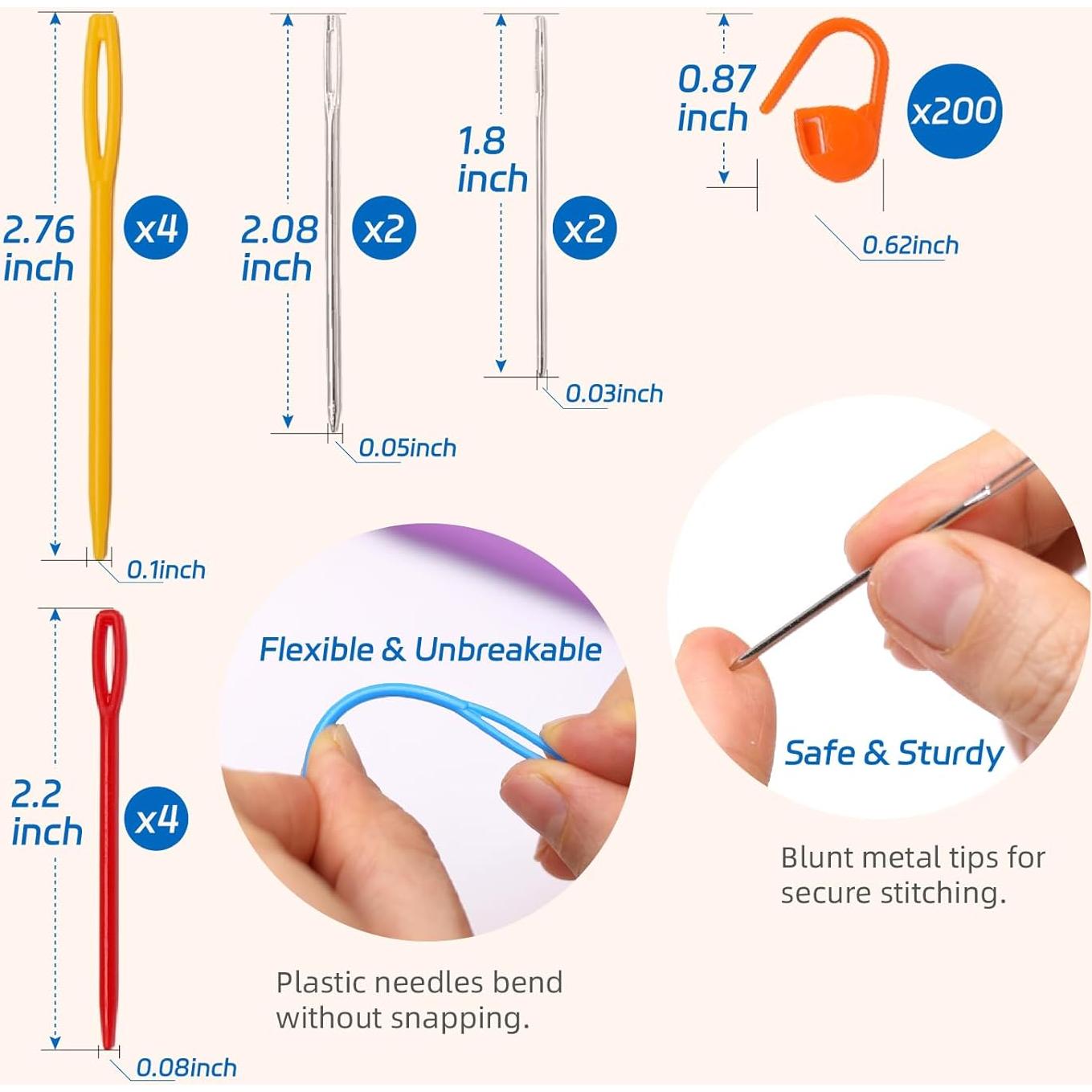 Kit de Marcadores de Puntos de Crochet Flickzo 200PCS
