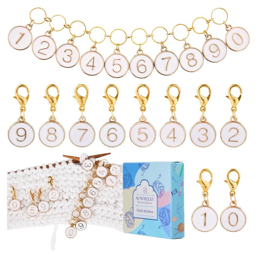 Marcadores de Puntos SUNNYCLUE 11 Piezas para Tejido DIY