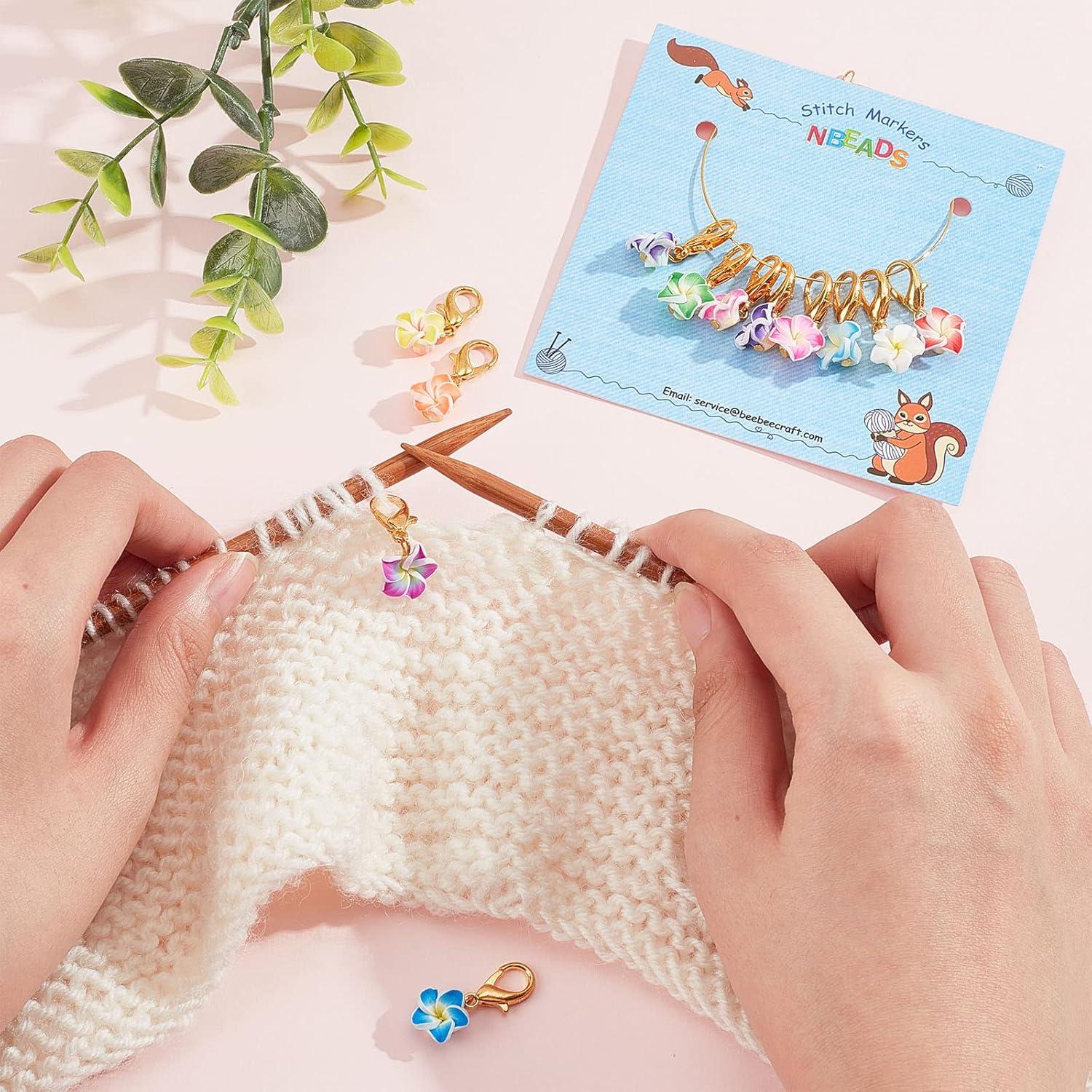 NBEADS 24 Marcadores de Puntos de Ganchillo Florales DIY