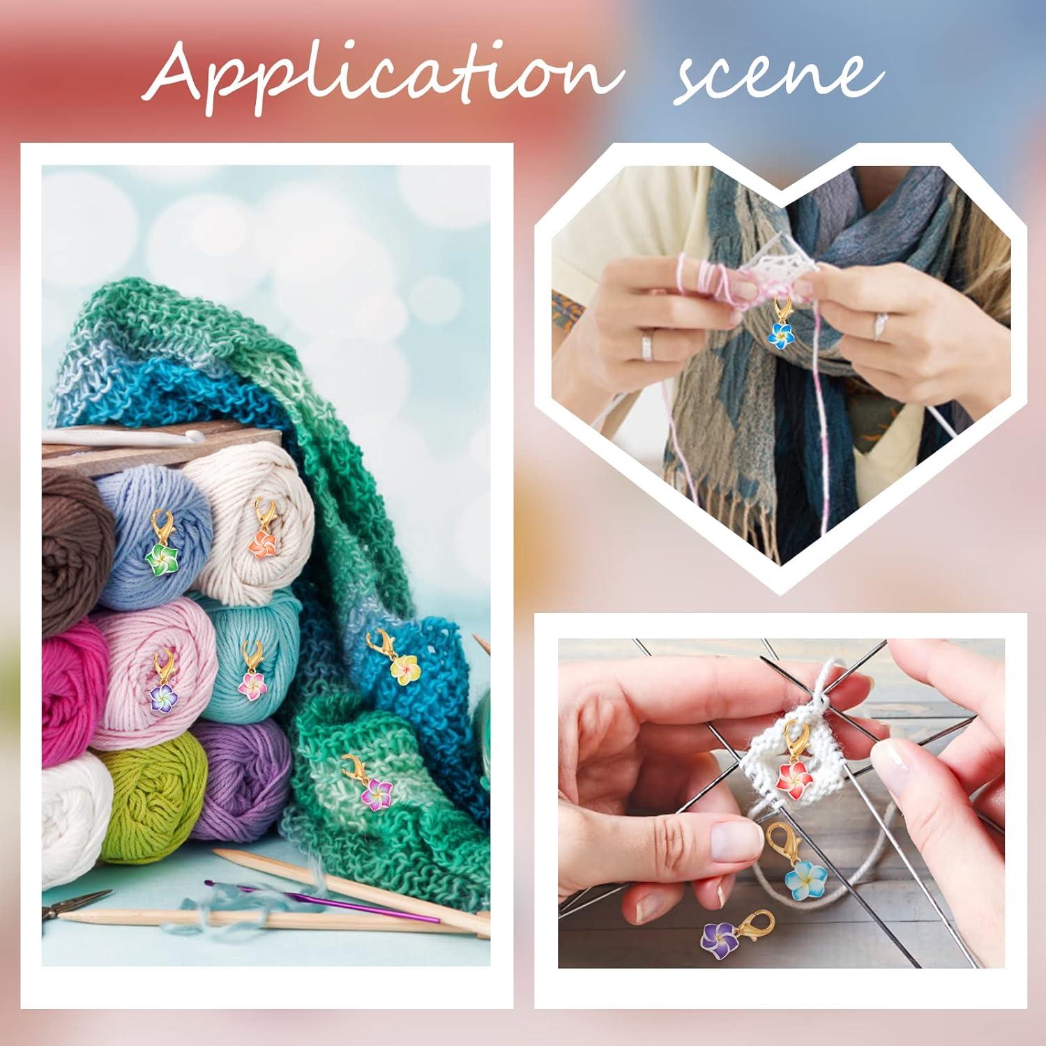 NBEADS 24 Marcadores de Puntos de Ganchillo Florales DIY