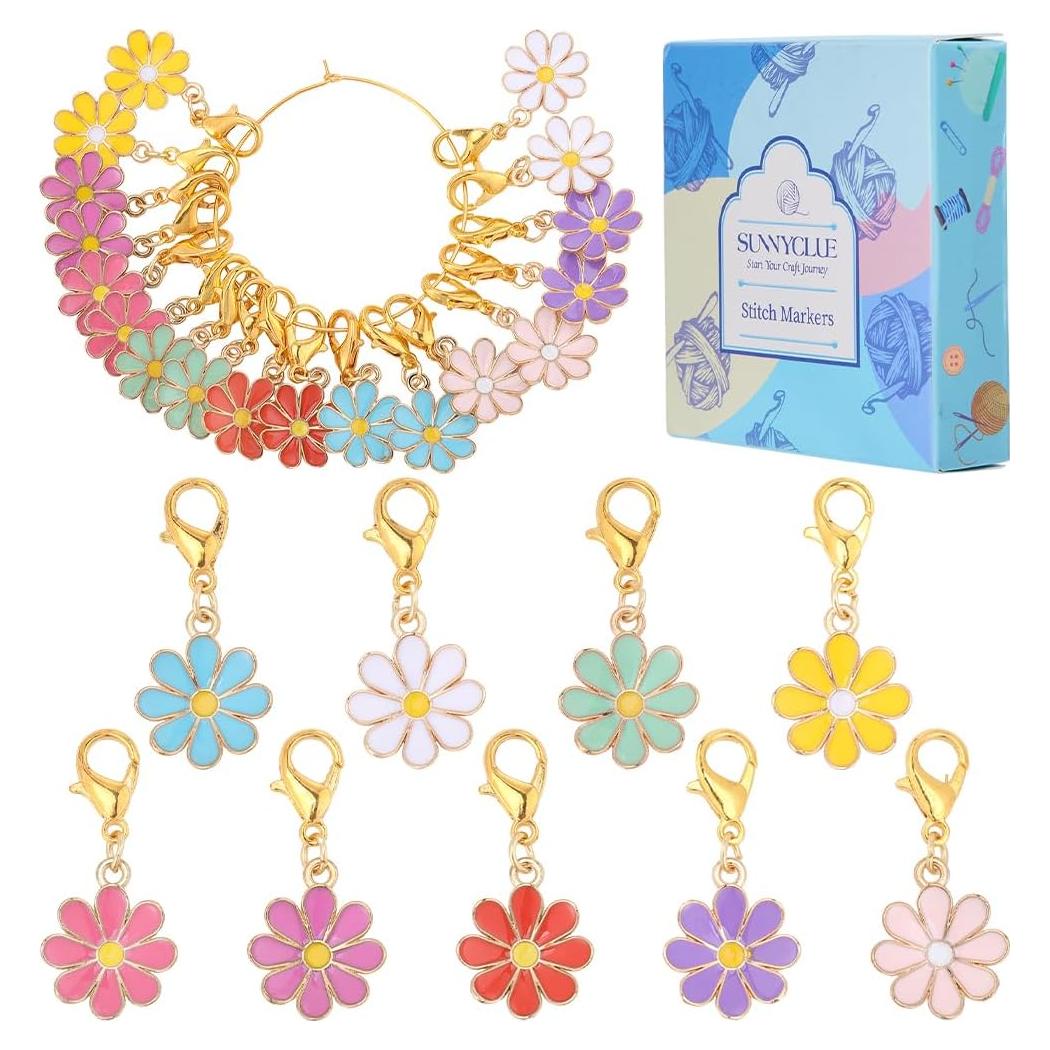 Marcadores de Ganchillo SUNNYCLUE 27 Piezas 9 Colores Esmalte