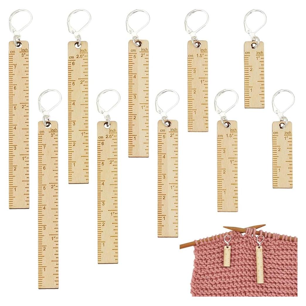 Kit de Marcadores de Puntos de Costura BENECREAT - 10 Piezas de Madera