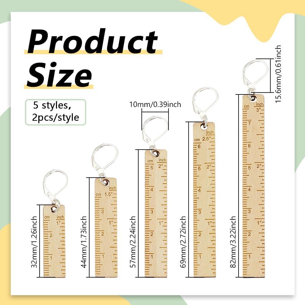 Kit de Marcadores de Puntos de Costura BENECREAT - 10 Piezas de Madera