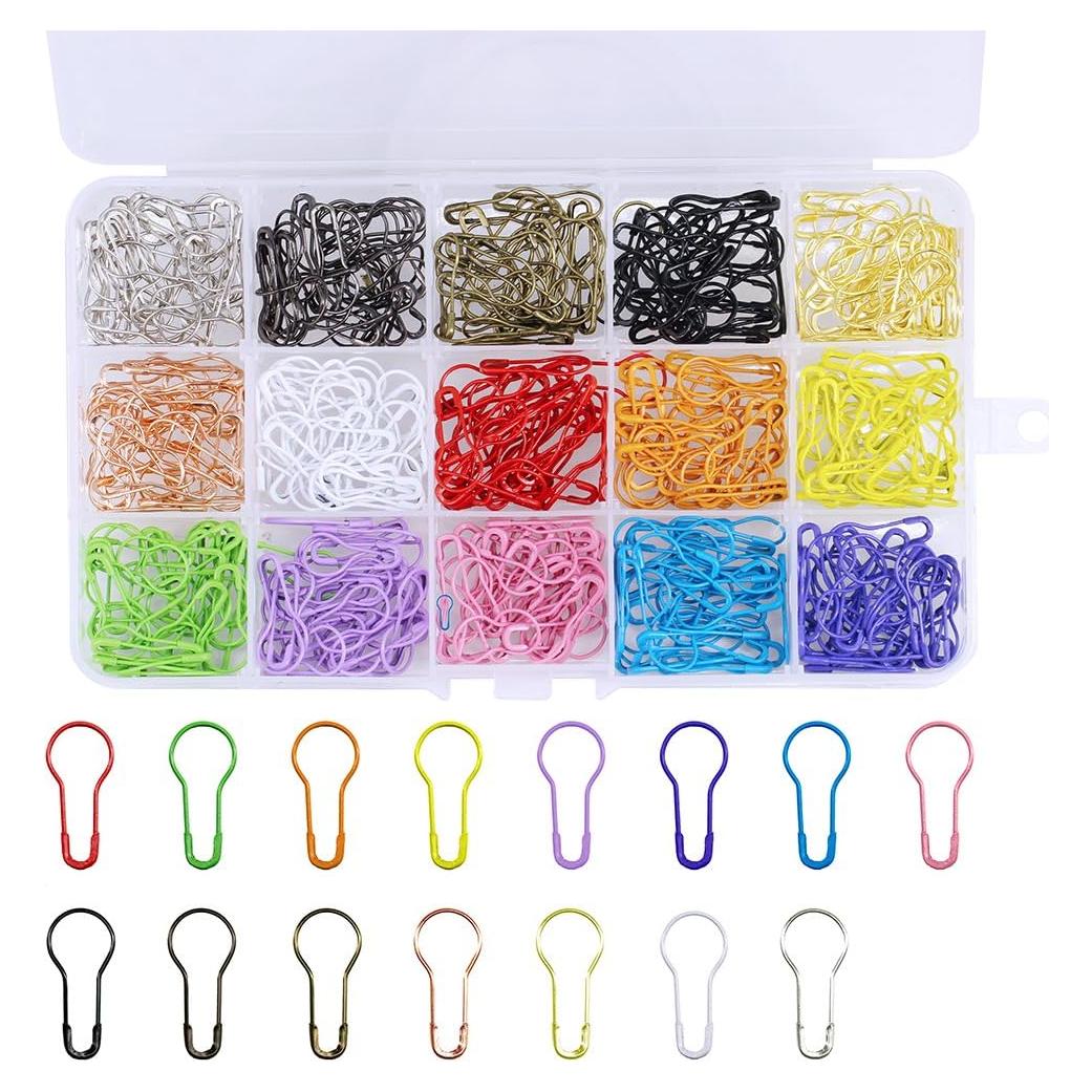 450 Alfileres de Seguridad Metálicos Multicolor 15 Colores 2.1cm