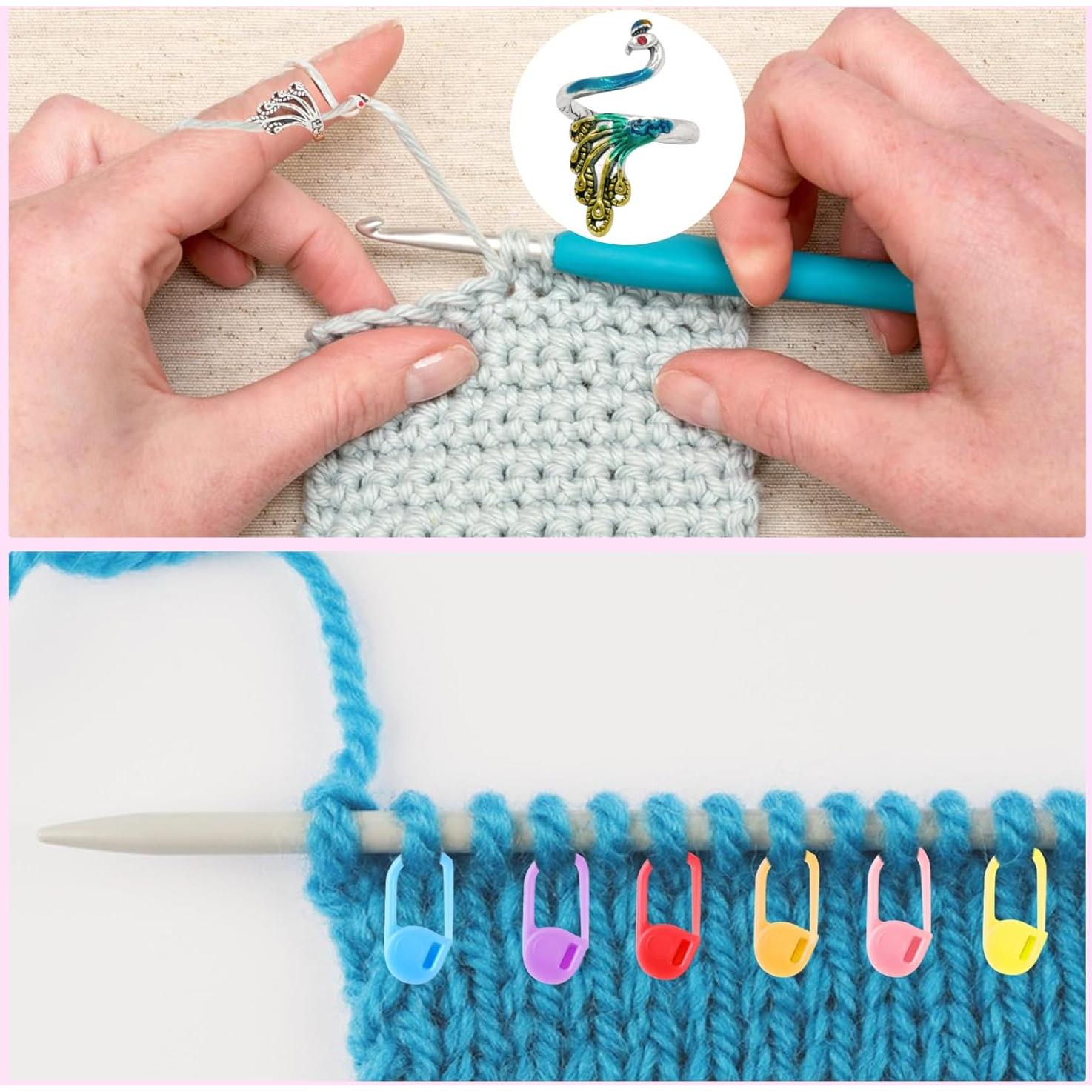 Kit de Anillos de Crochet LBU + 60 Marcadores Ajustables
