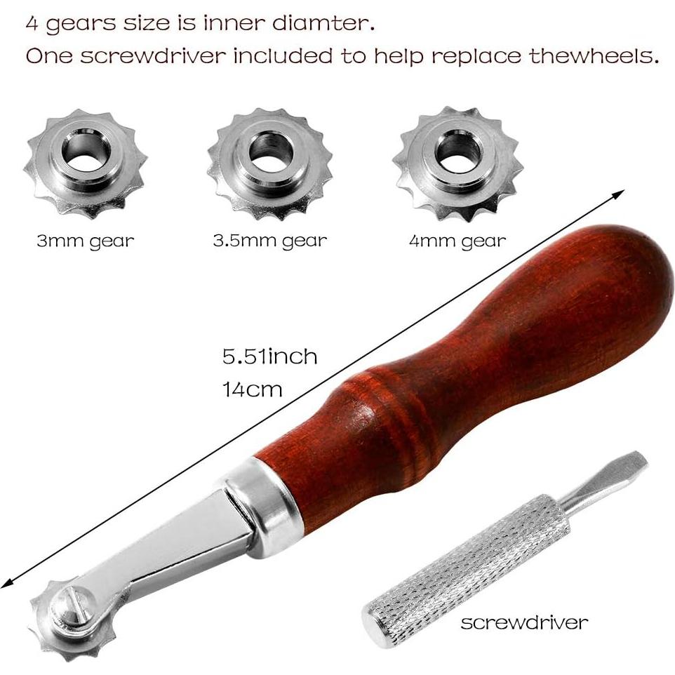 Juego de Herramientas de Costura de Cuero Jmuiiu con 3 Ruedas