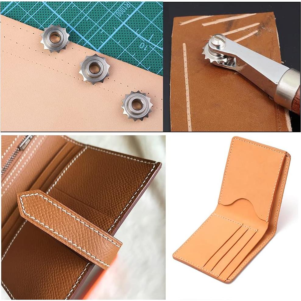 Juego de Herramientas de Costura de Cuero Jmuiiu con 3 Ruedas