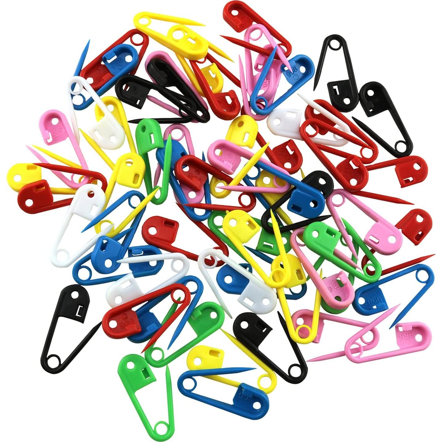 60 Alfileres de Seguridad de Plástico AXLIZER 26x9.5mm Colores