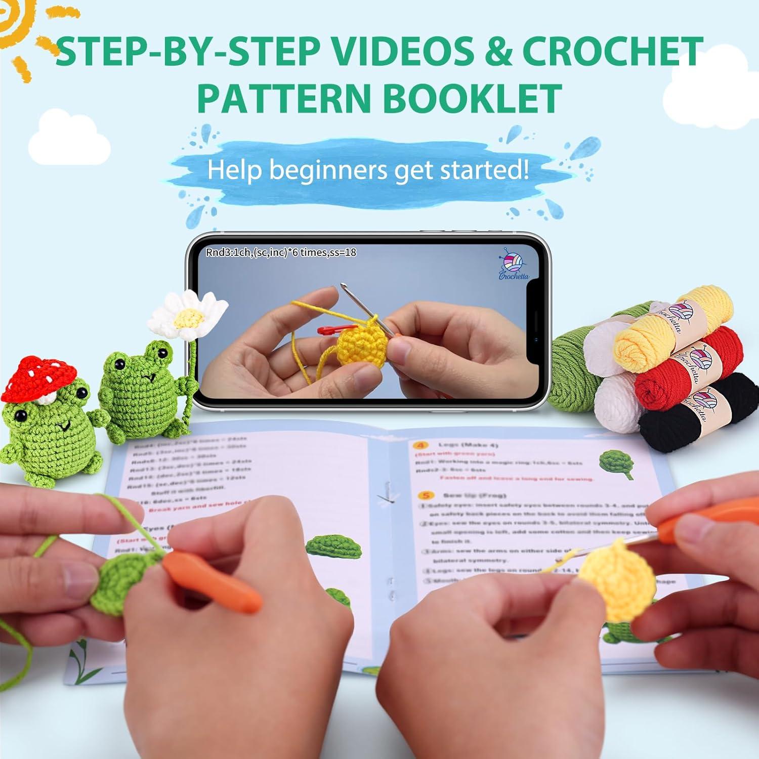 Kit de Crochet Crochetta para Principiantes - 2 Ranas Amigurumi