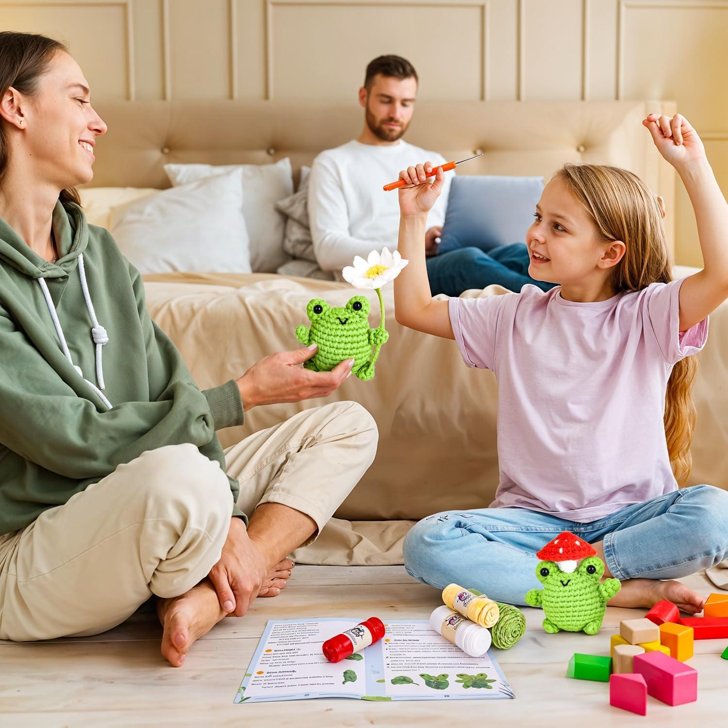 Kit de Crochet Crochetta para Principiantes - 2 Ranas Amigurumi