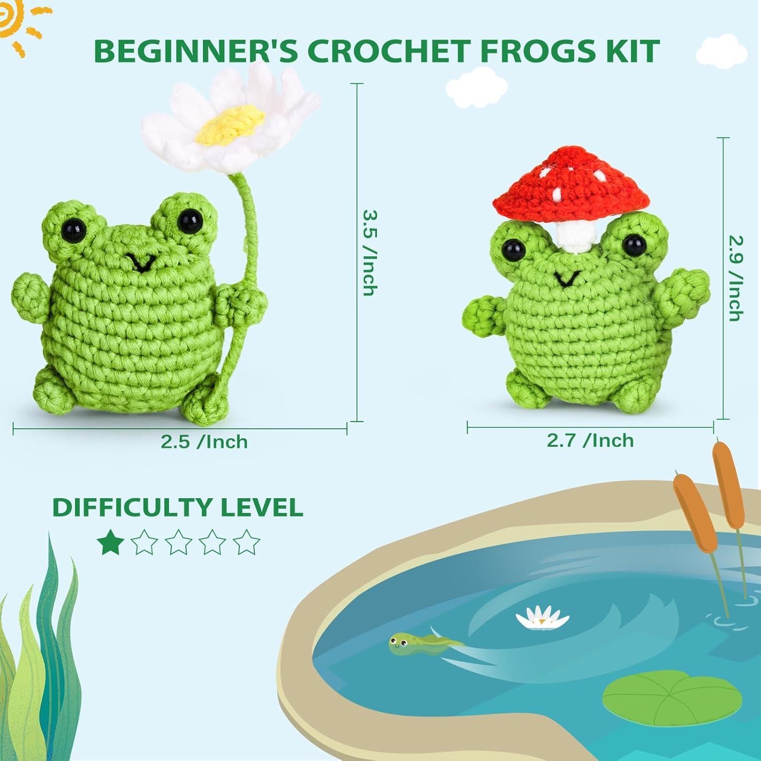 Kit de Crochet Crochetta para Principiantes - 2 Ranas Amigurumi
