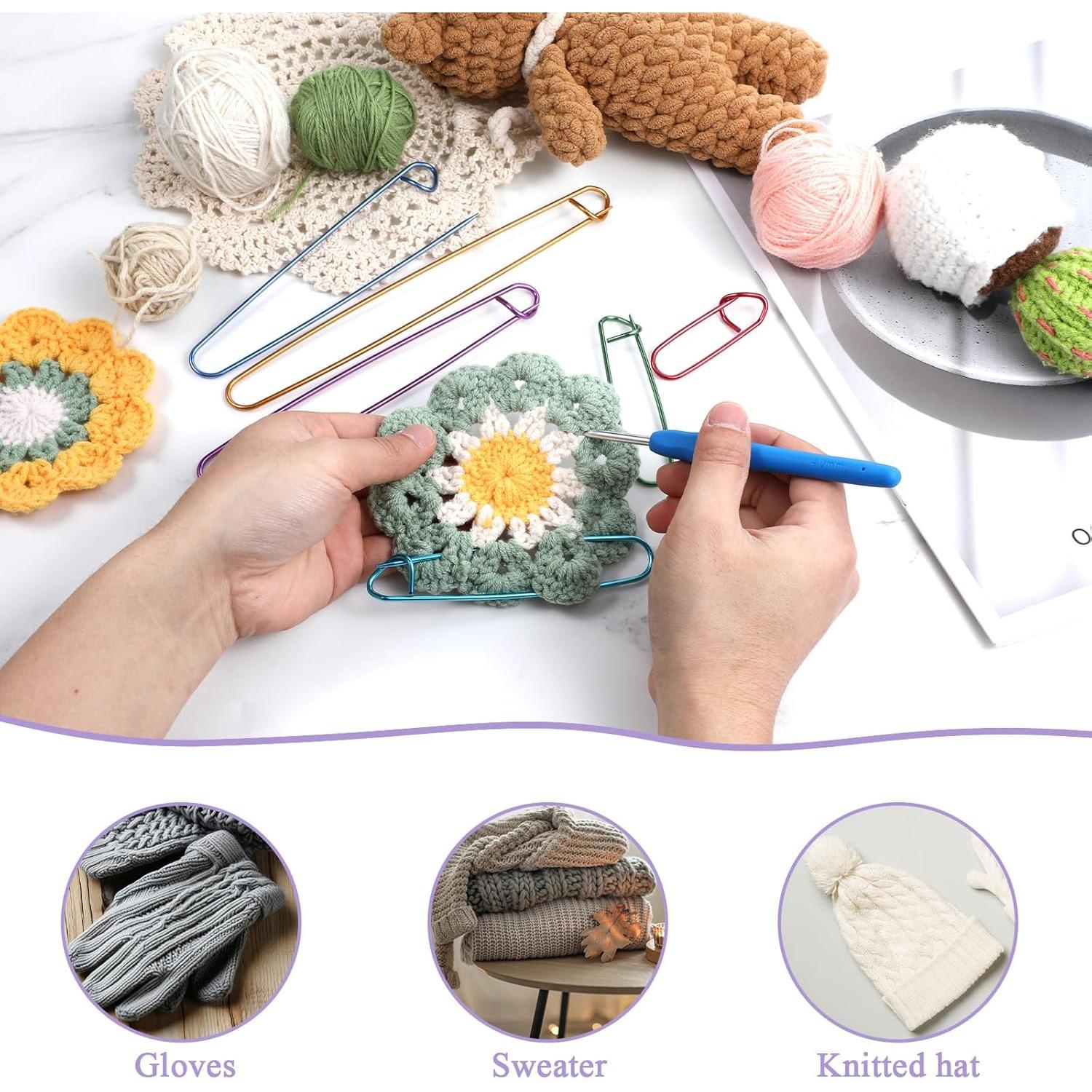 18 Sujetadores de Puntos de Tejido Qianyu de Aluminio Coloridos