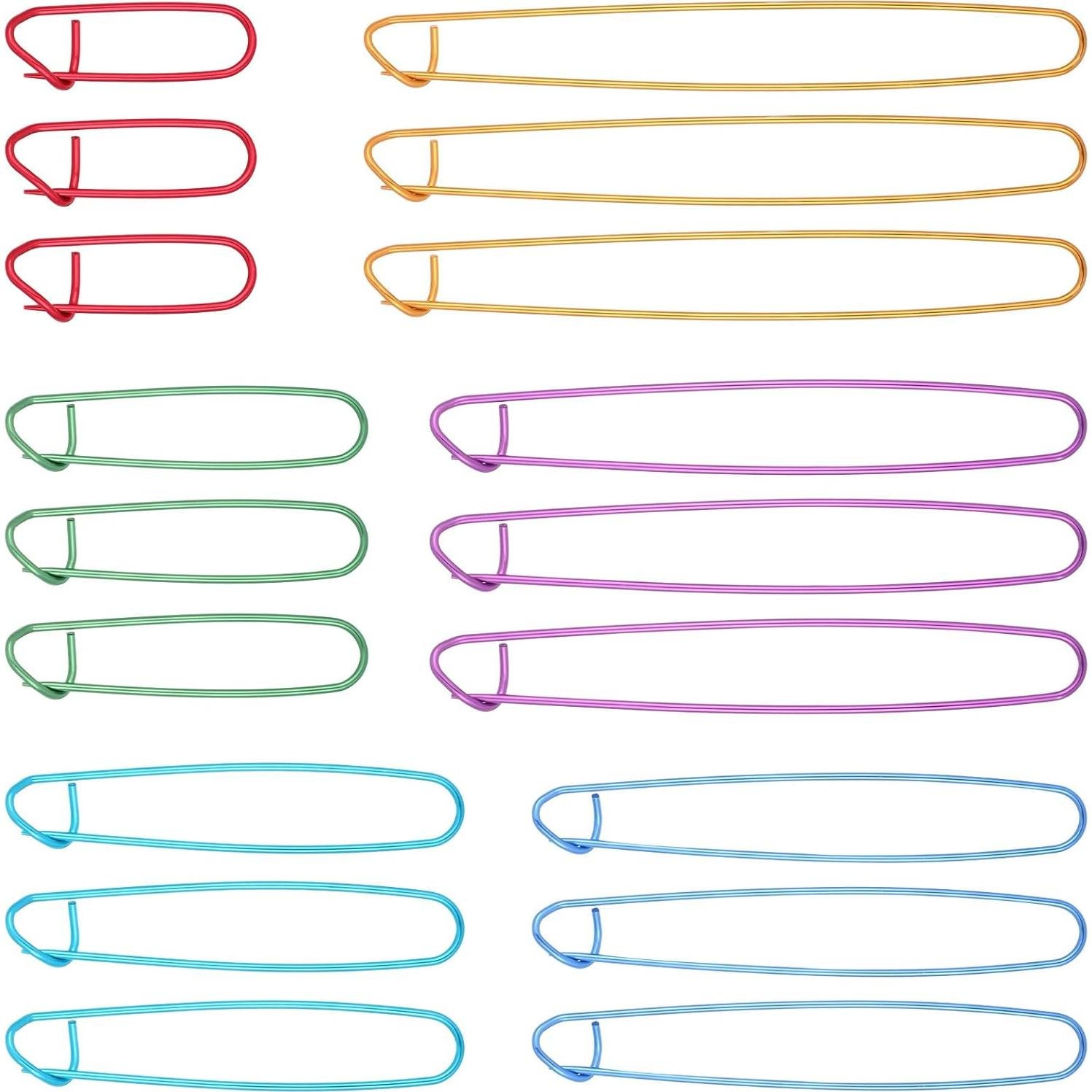 18 Sujetadores de Puntos de Tejido Qianyu de Aluminio Coloridos