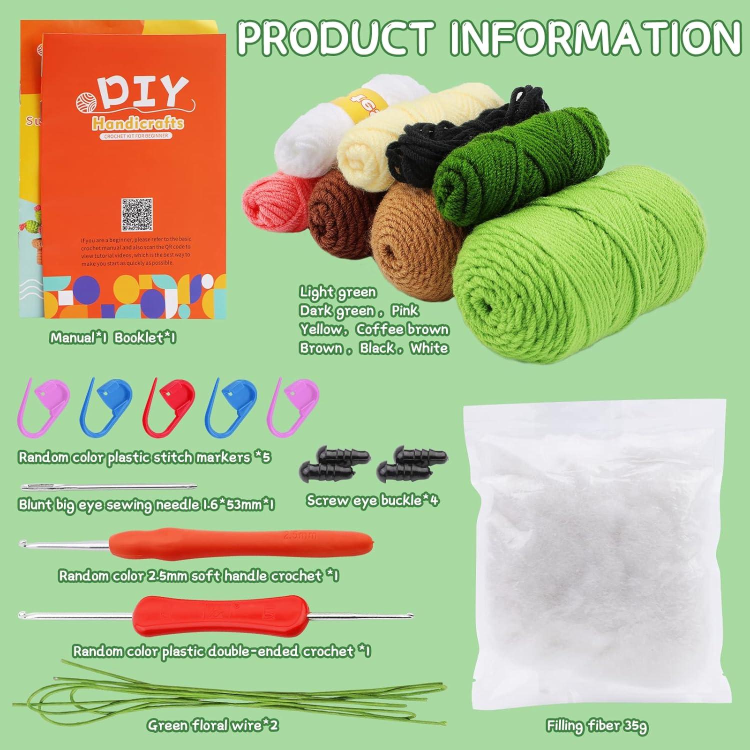 Kit de Crochet para Principiantes WONVOC - 3 Piezas con Hilos y Ganchos