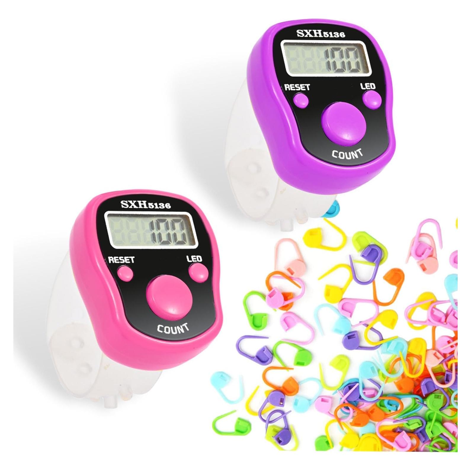 Contador Digital de Puntos TESEAS 2 Pcs LED Rosa 50 Marcadores