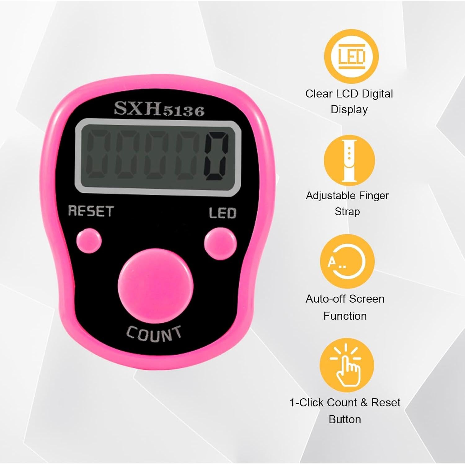 Contador Digital de Puntos TESEAS 2 Pcs LED Rosa 50 Marcadores