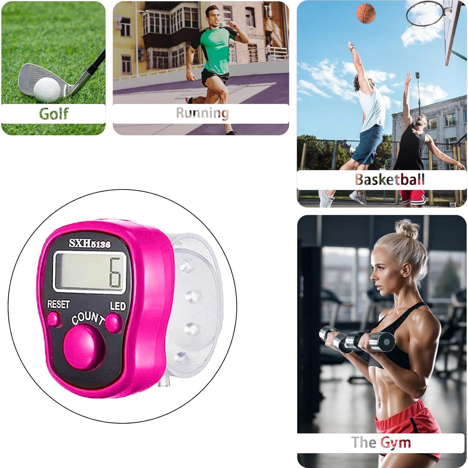 Contador Digital de Puntos TESEAS 2 Pcs LED Rosa 50 Marcadores