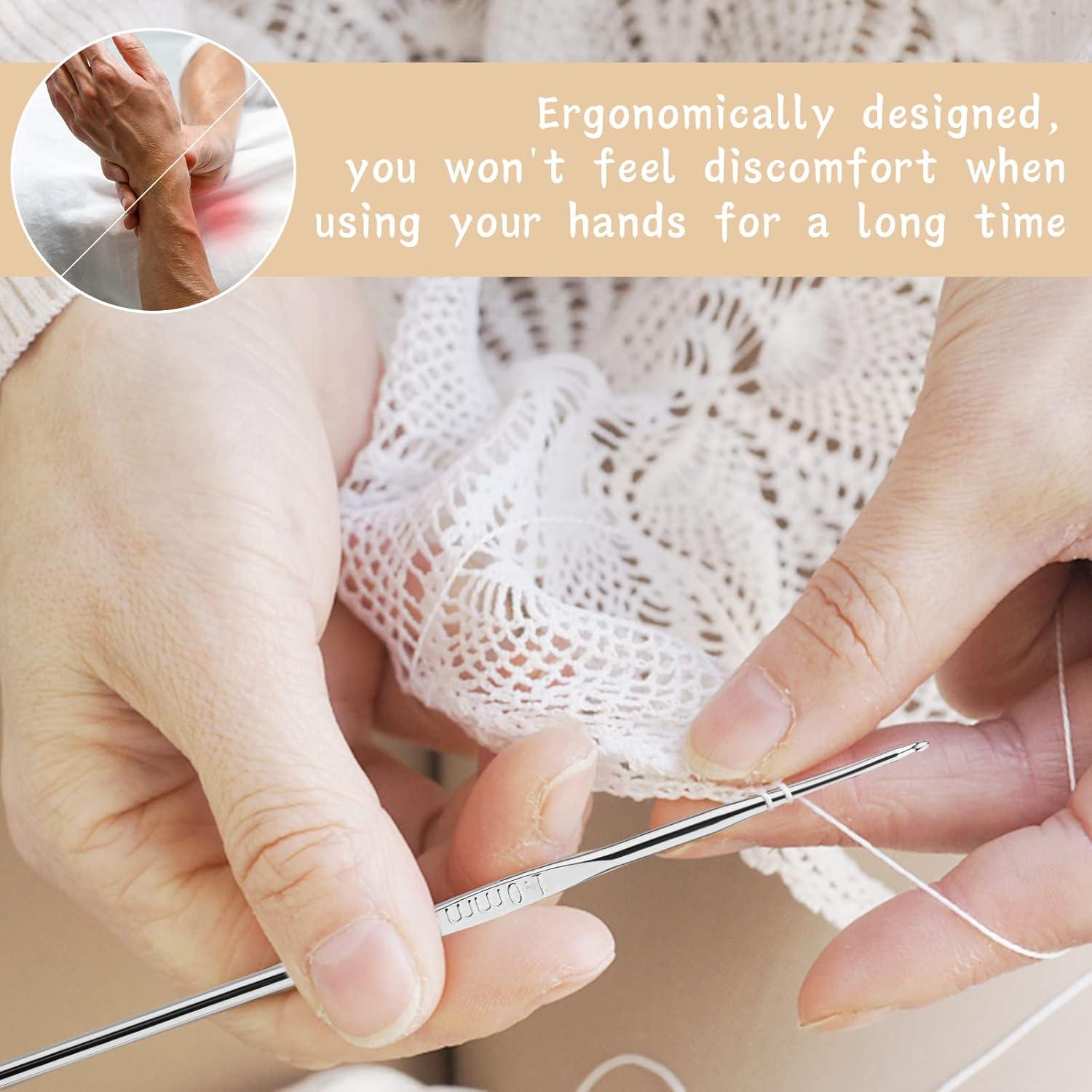 Juego de Ganchillos Ergonómicos MORFEN 22 Piezas para Tejer