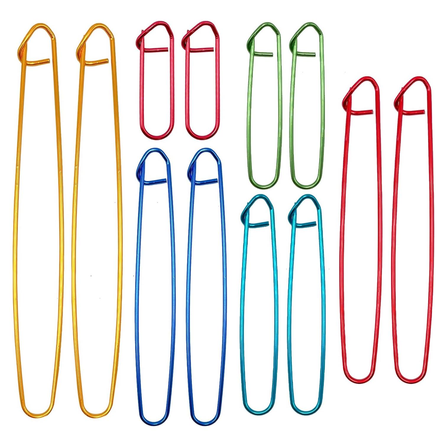 12 Sujetadores de Puntos de Tejido OWMOSYX - Aluminio Colorido