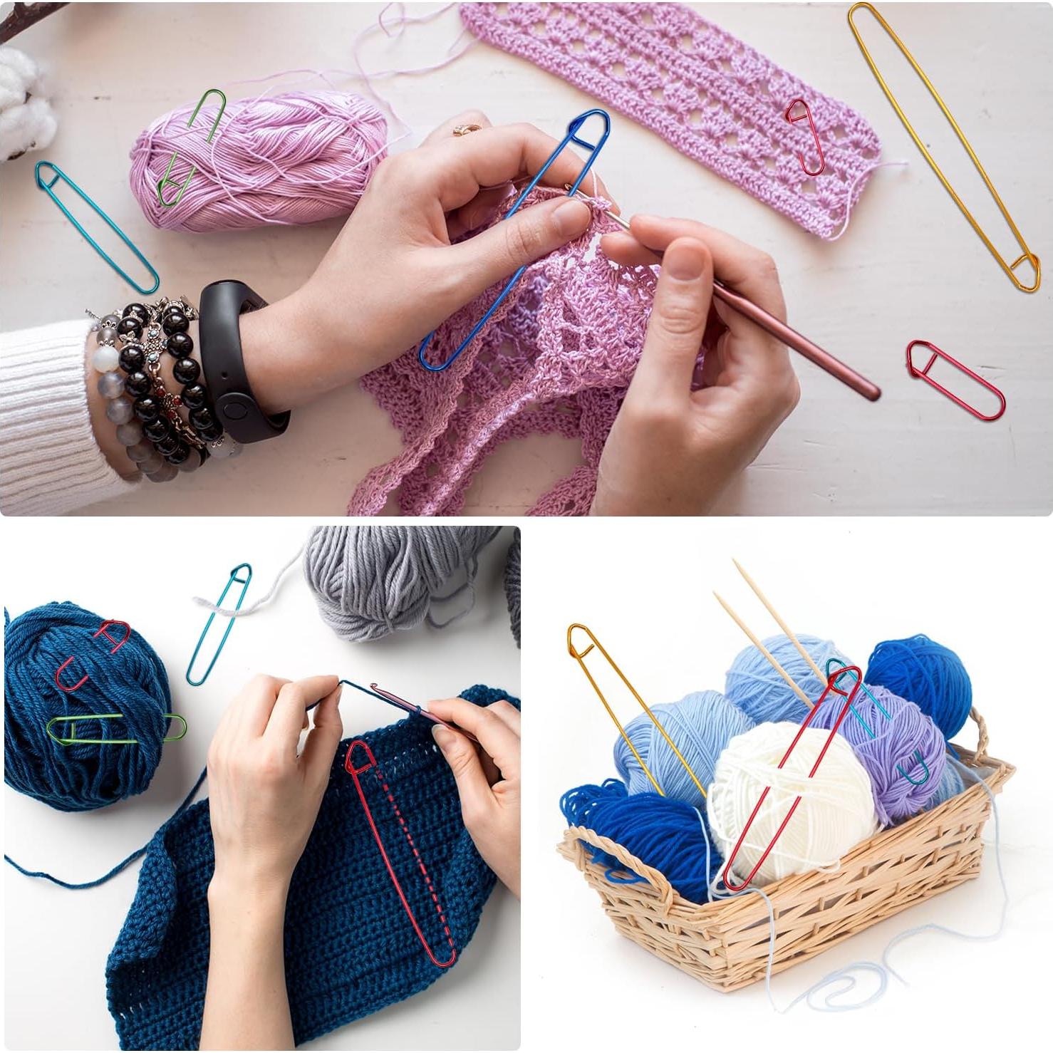 12 Sujetadores de Puntos de Tejido OWMOSYX - Aluminio Colorido