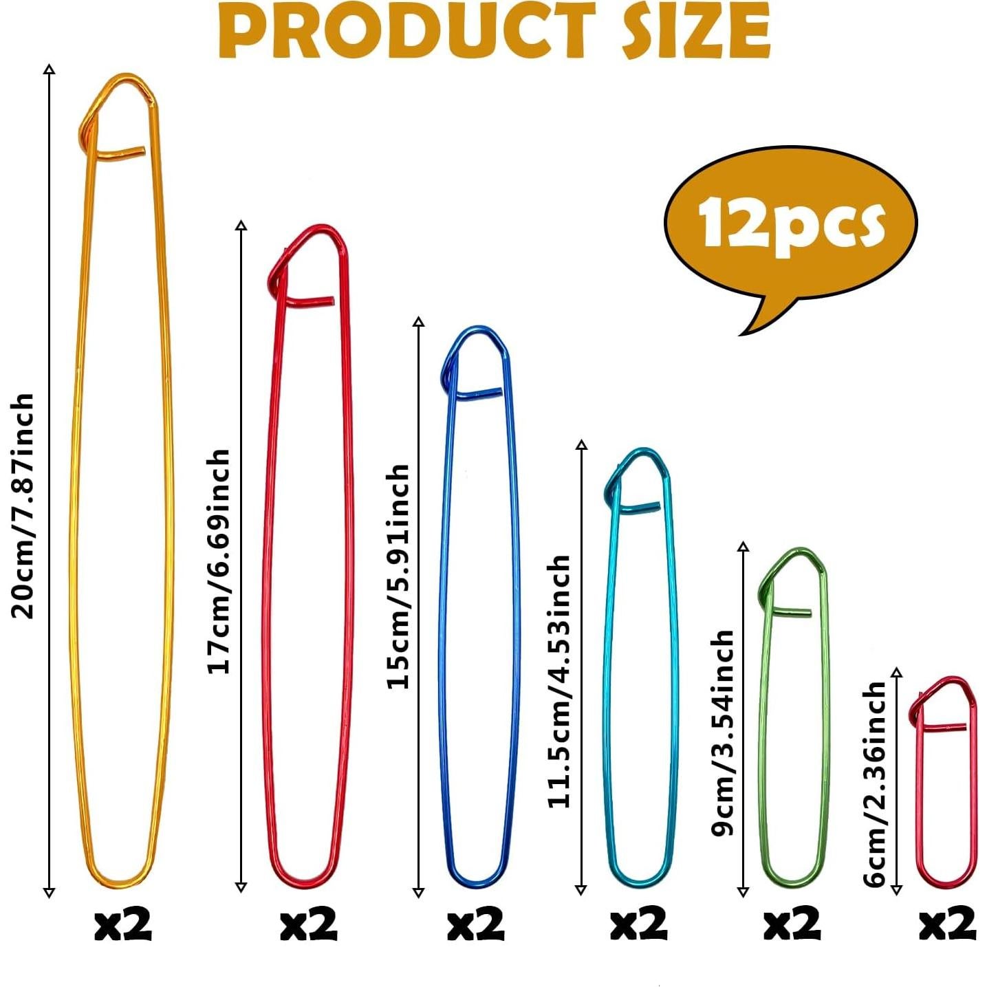 12 Sujetadores de Puntos de Tejido OWMOSYX - Aluminio Colorido