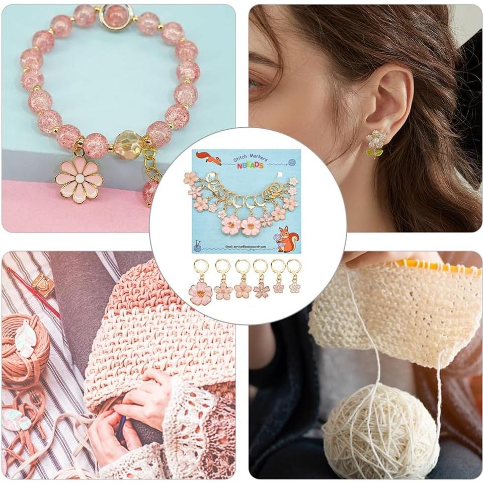 Marcadores de Puntos de Tejer NBEADS 24 Pcs 6 Estilos