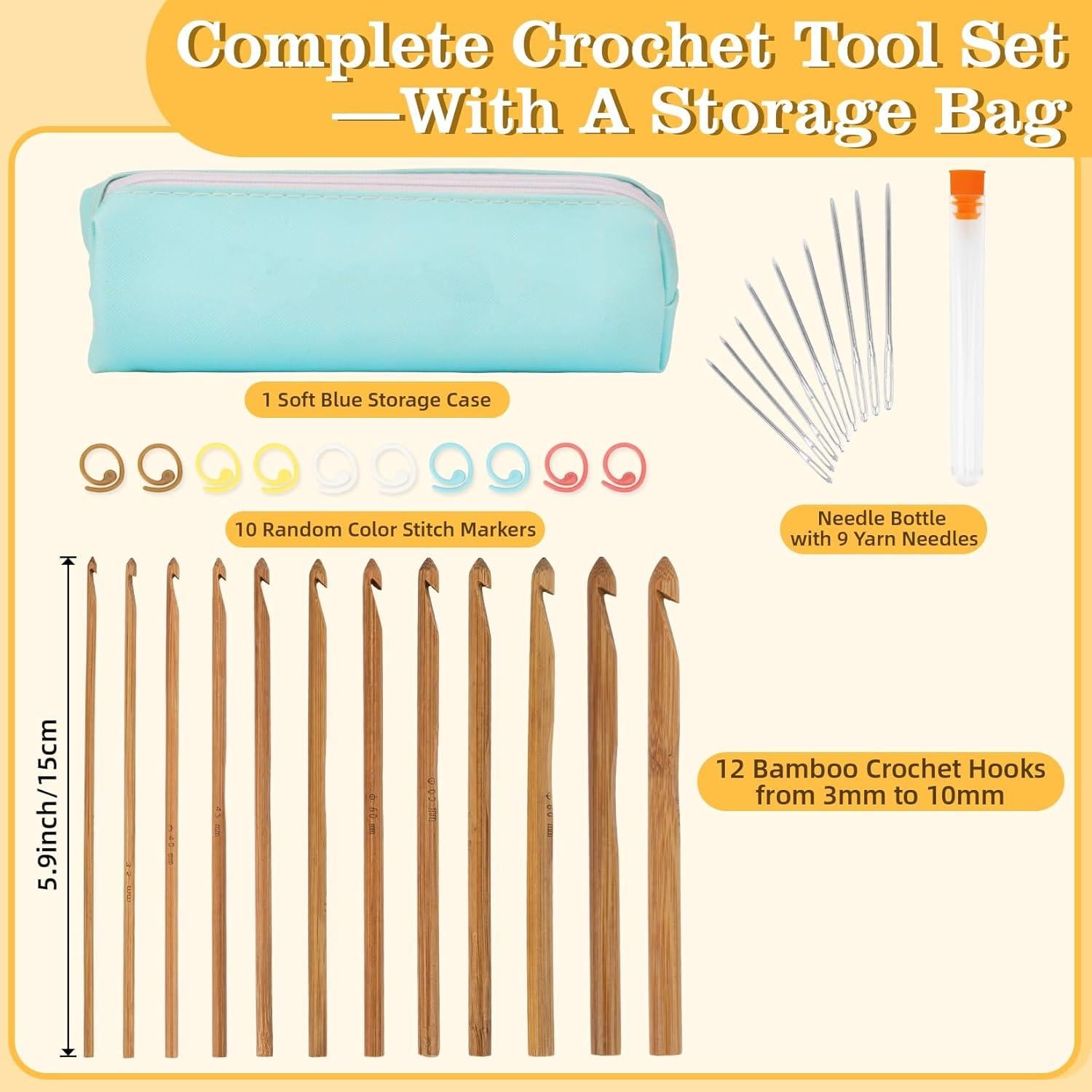 Set de Ganchos de Crochet RAINFLOW 12 Tamaños 3mm-12mm