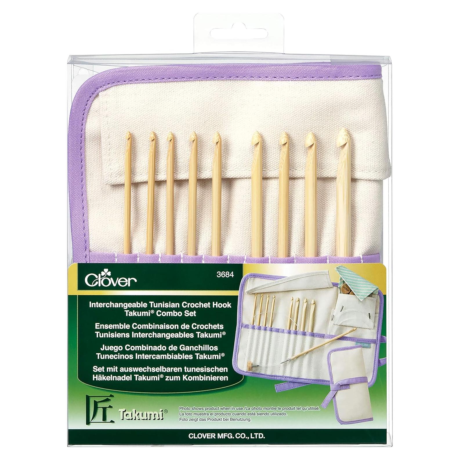 Juego de Ganchillos Tunisios Intercambiables Clover Takumi 3.5-8mm