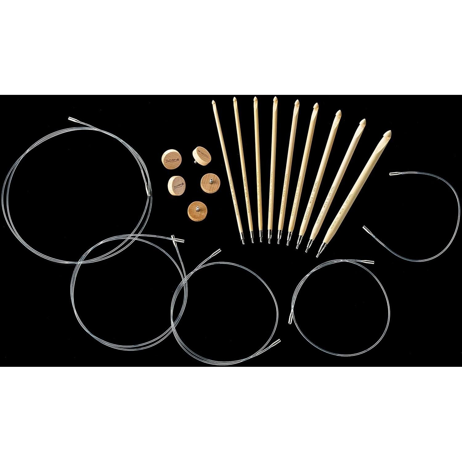 Juego de Ganchillos Tunisios Intercambiables Clover Takumi 3.5-8mm