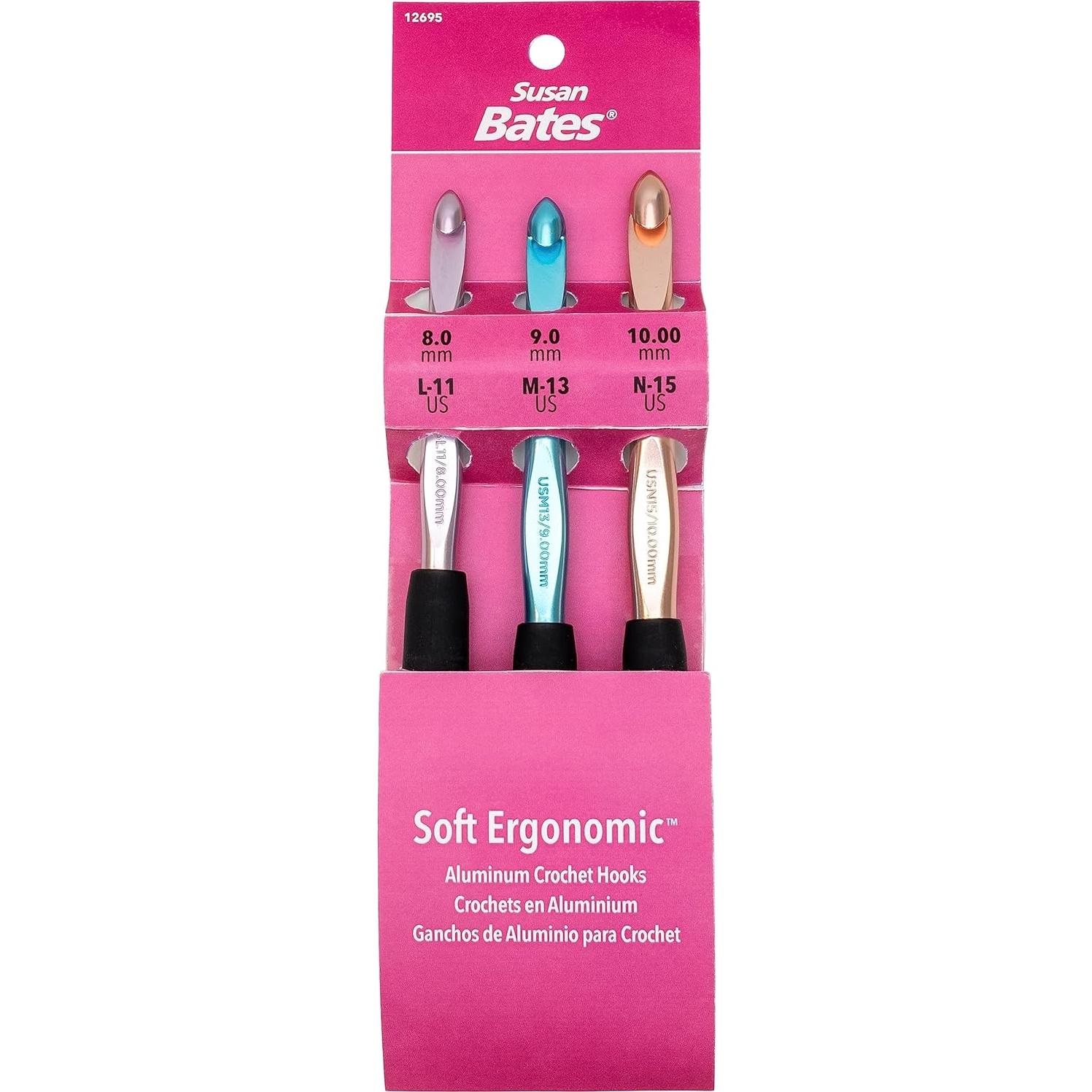 Conjunto de Ganchillos Ergonómicos Susan Bates 3 Piezas 8-10 mm