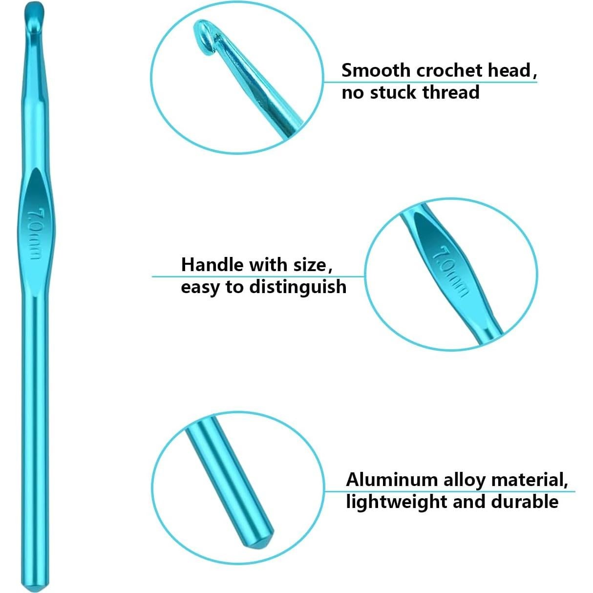 Juego de Ganchillos de Aluminio HEYLEAYAR 14 Piezas 2-10mm